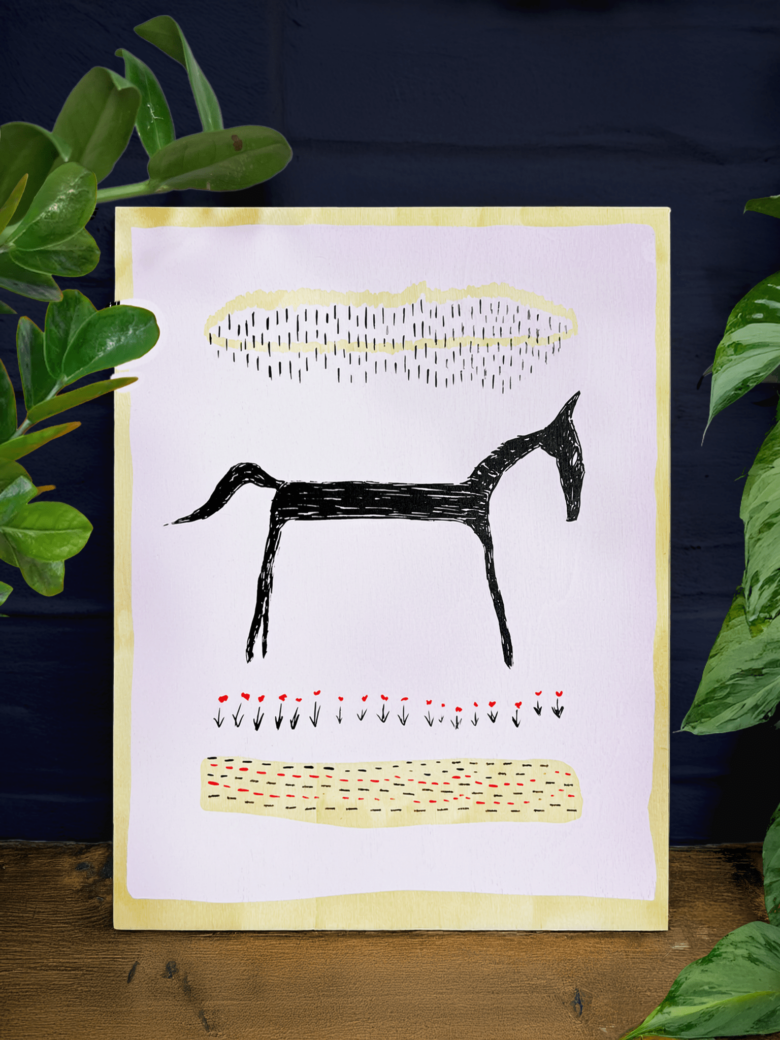 Gone to Pasture | FIRST EDITION screen print on wood panel – Size