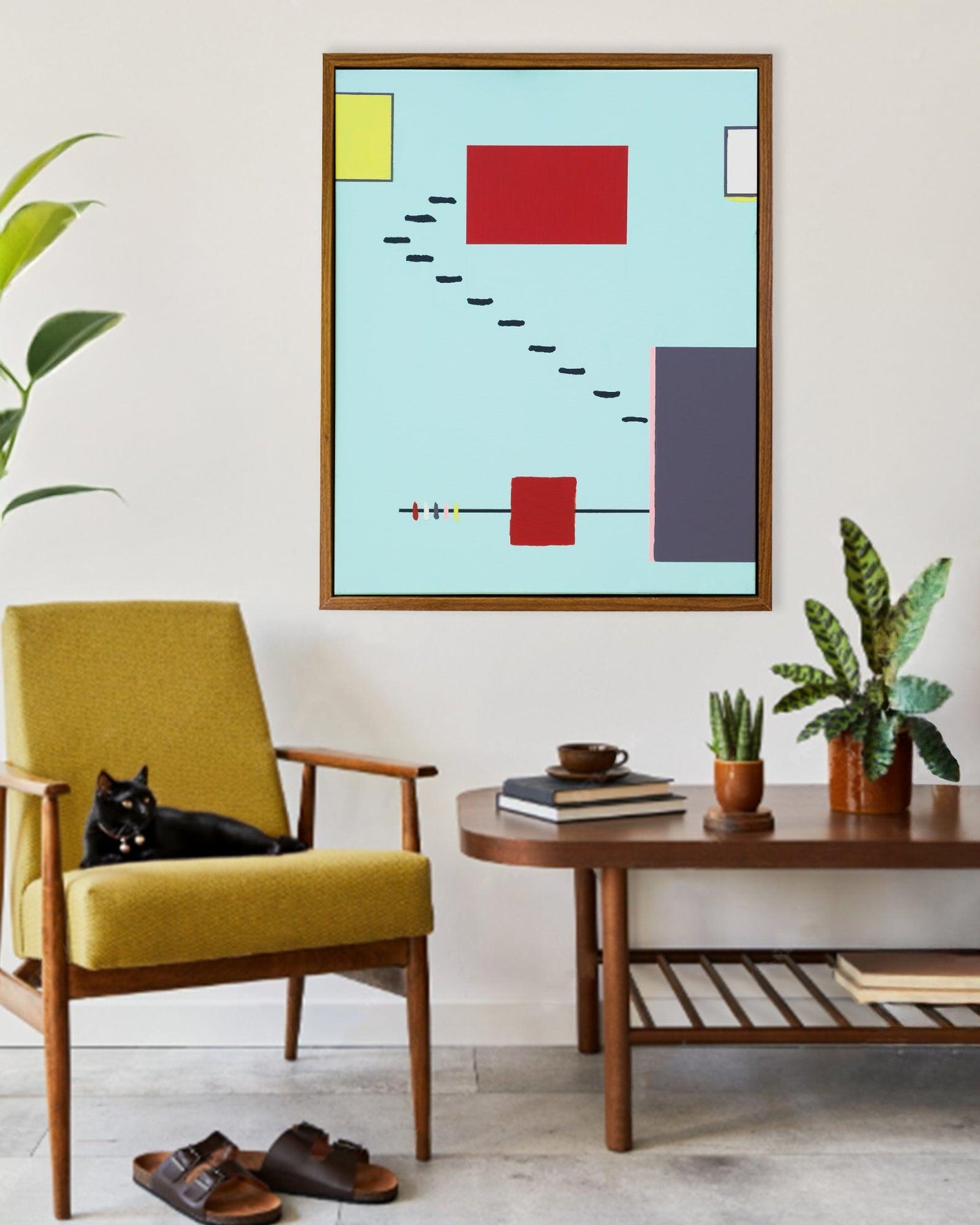 Mint Blue No.1 | Original Framed Painting – Empty Chair Series by Brooks Tipton - Brooks Tipton Art 