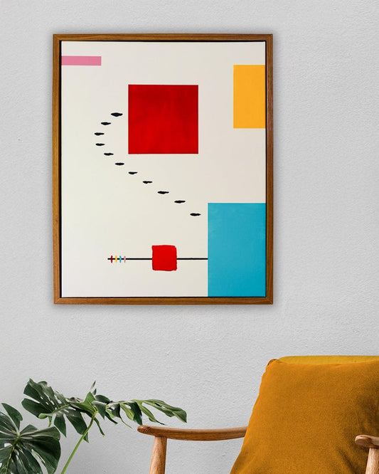Mid-Century White No.1 | Original Framed Painting – by Brooks Tipton - Brooks Tipton Art 