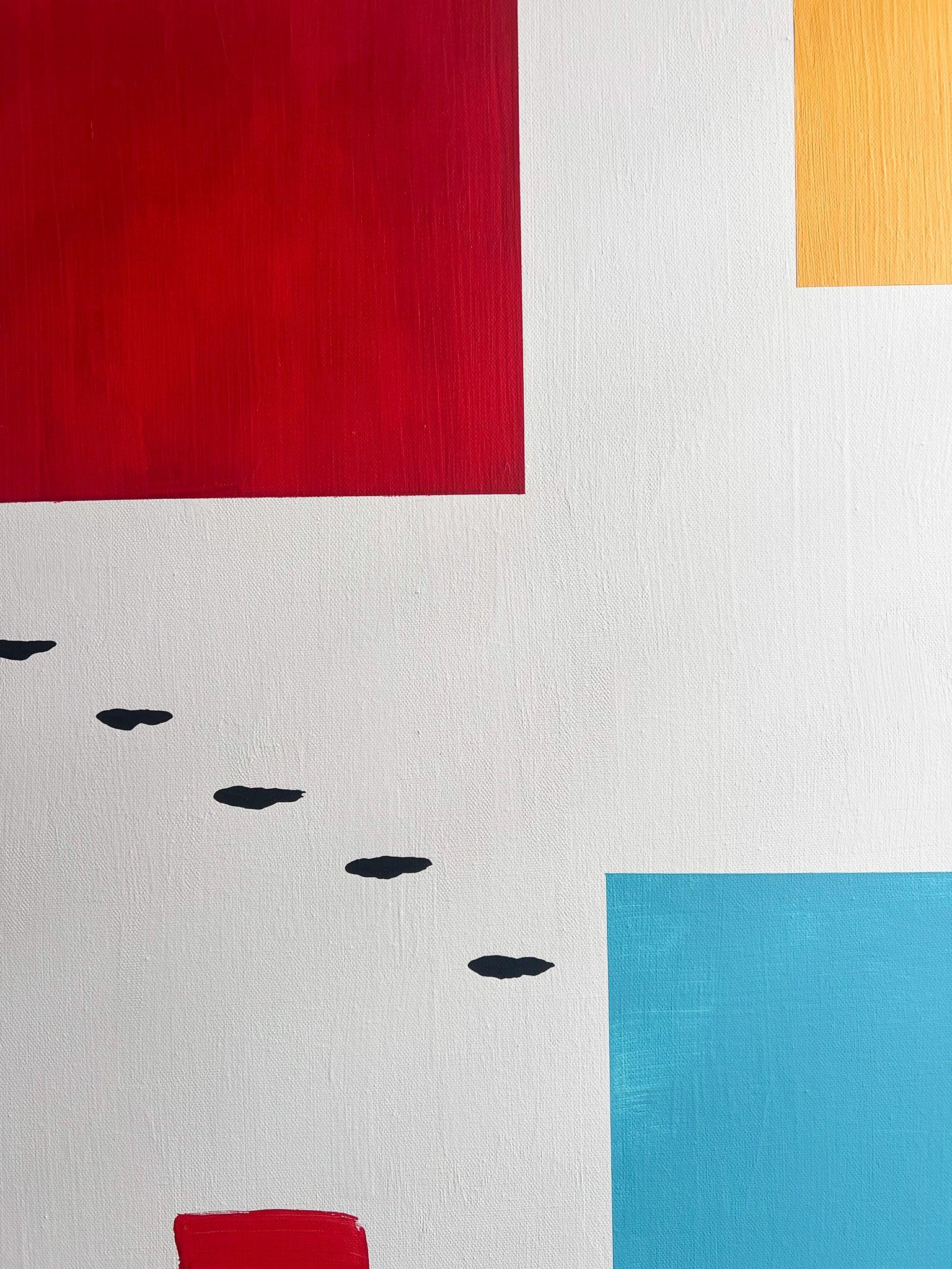 Mid-Century White No.1 | Original Framed Painting – by Brooks Tipton - Brooks Tipton Art 