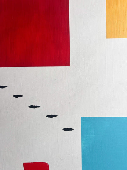 Mid-Century White No.1 | Original Framed Painting – by Brooks Tipton - Brooks Tipton Art 