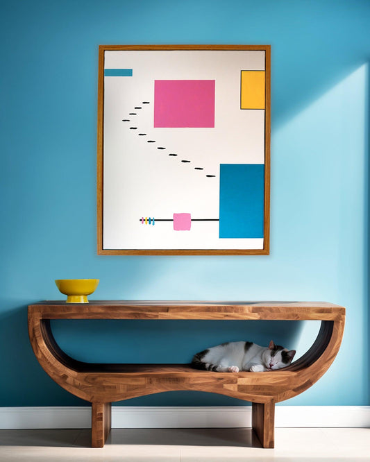 Mid Century White No.2 | Original Framed Painting – by Brooks Tipton - Brooks Tipton Art 