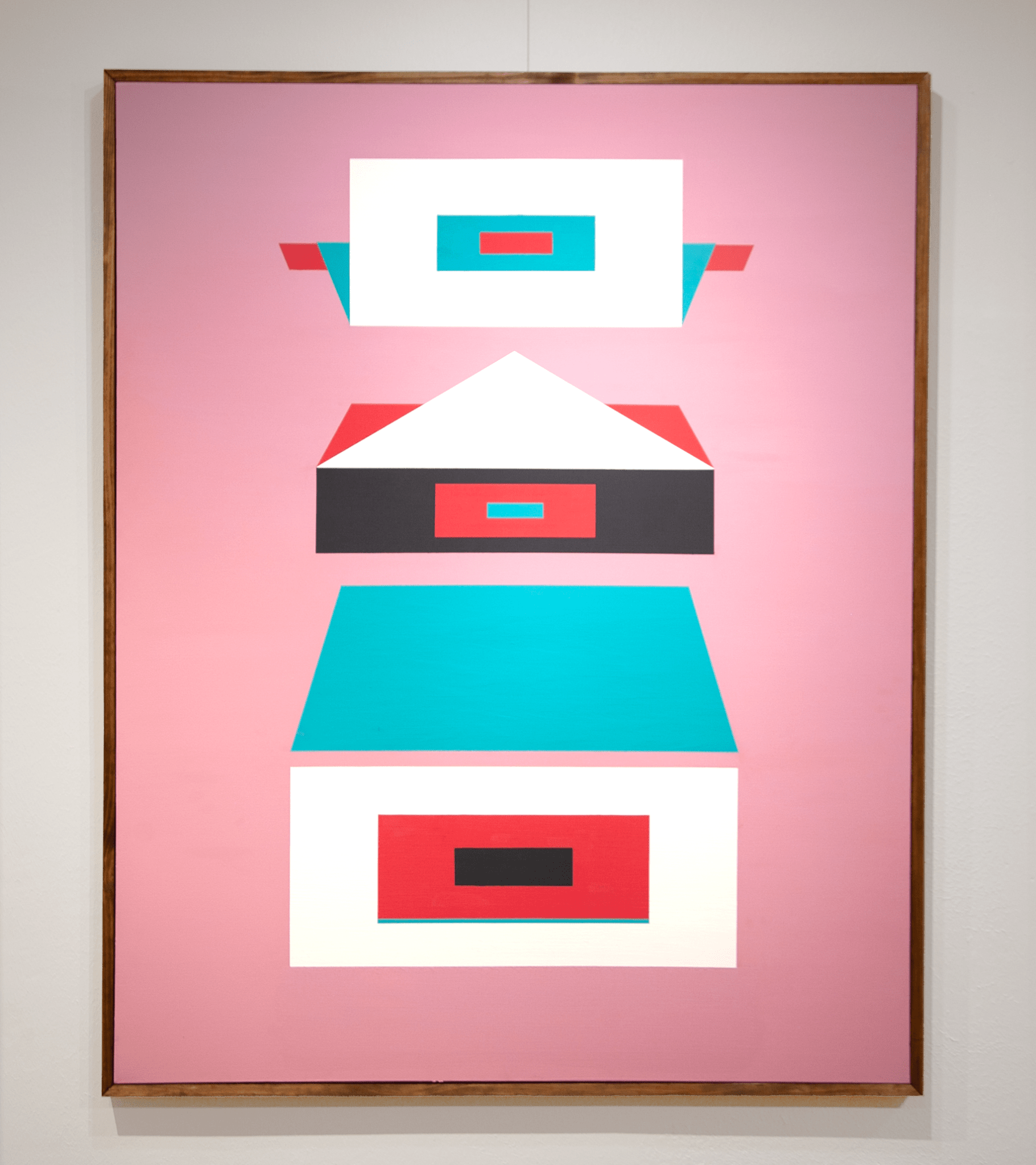 Portcullis - pink | Original Framed Painting – by Brooks Tipton - Brooks Tipton Art 